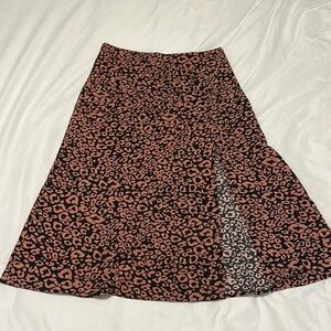 Leopard Print A-Line Skirt